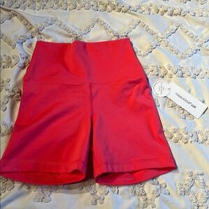 Yogalicious Lux Red High-Waisted Shorts